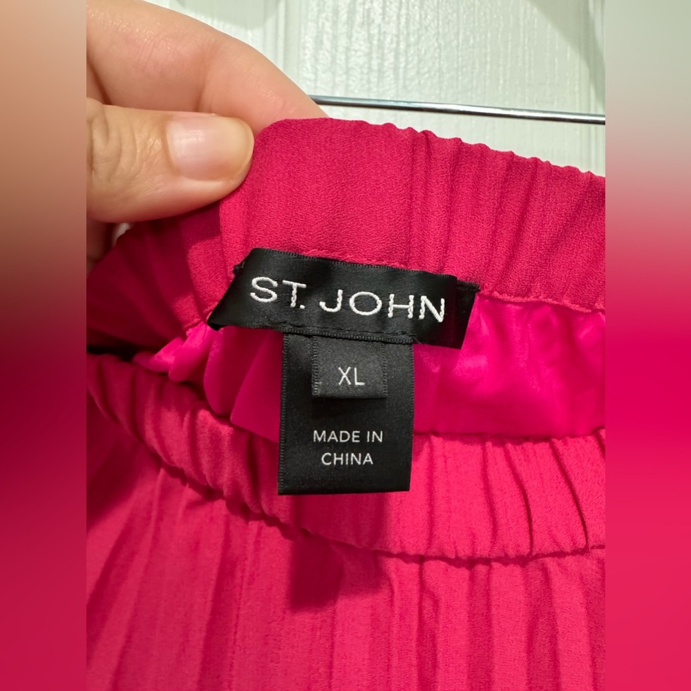 St John Pleated Skirt — 32” long — New w/out tags
Color: Pink Cherry - Picture 2 of 3